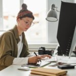 a person sitting at a desk