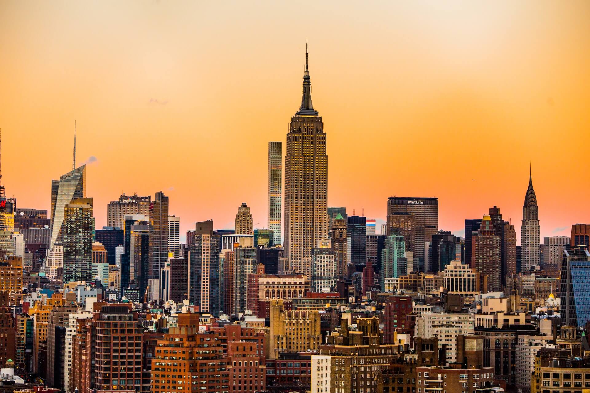 Empire State Building with tall buildings